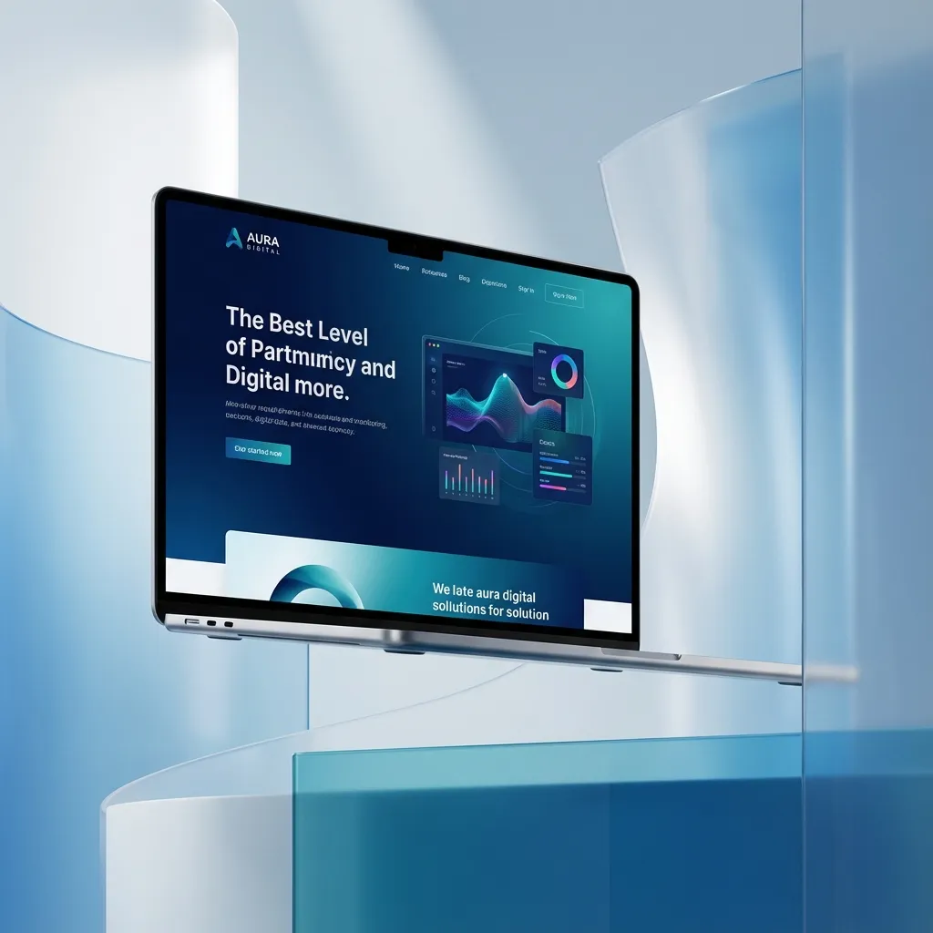 Premium custom web design on a laptop screen